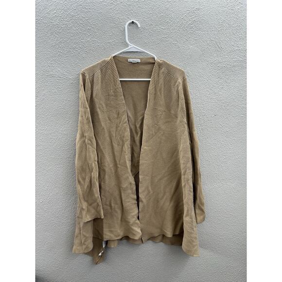 New York and Company Womens Cardigan Size XL Brown Long Sleeve Open Front Ribbed - Picture 1 of 11